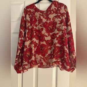 Floral Red Women's Top